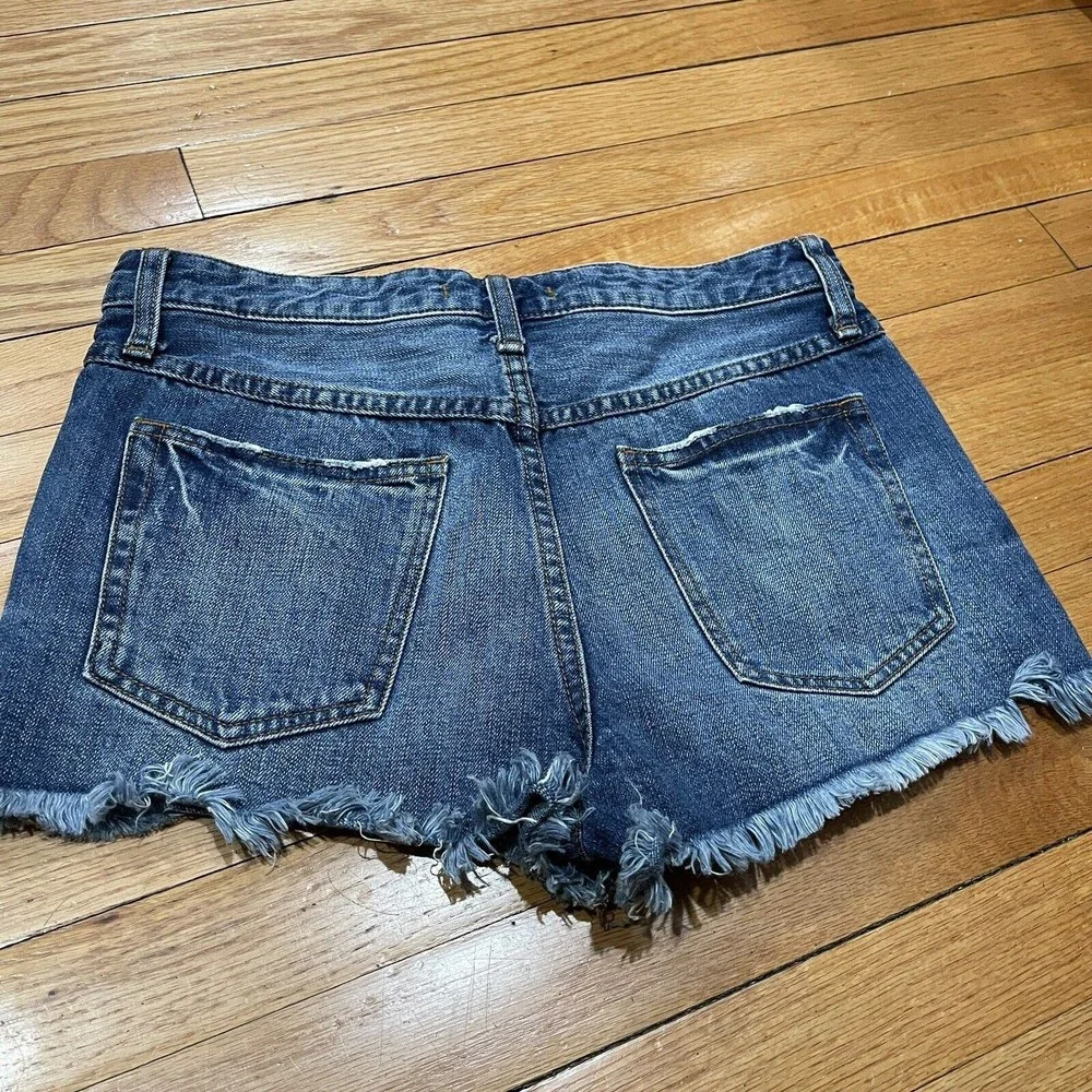 Free People Womens Denim Shorts Size 28 Uptown Harbor Cut off Hem Button Fly - Picture 8 of 12